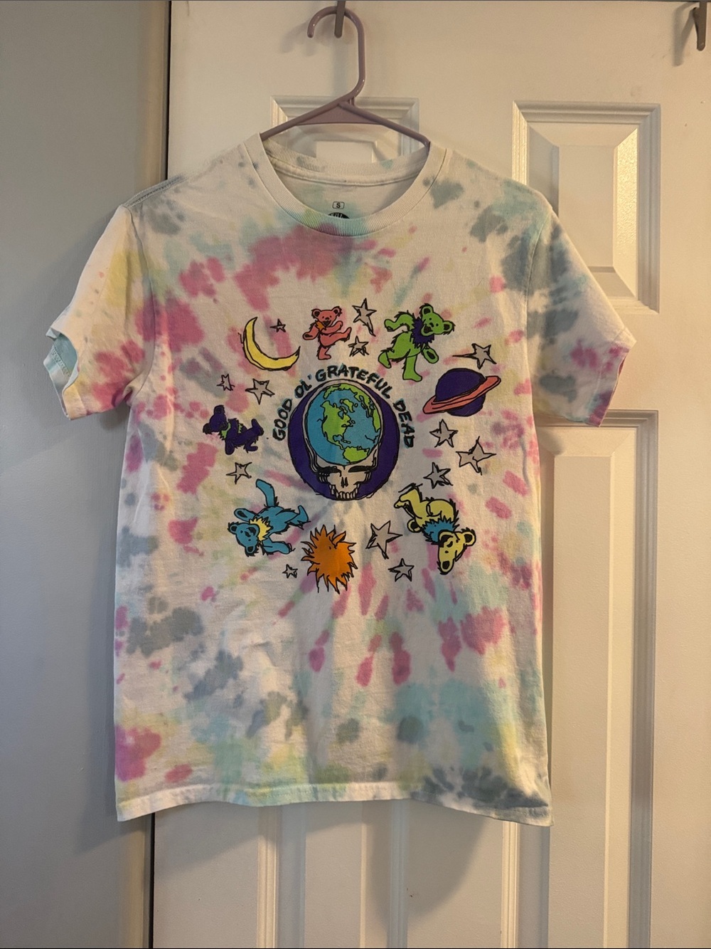 Grateful Dead Tie-Dye Long Sleeve Tee - Pastel Multicolor Bears